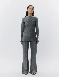 Kimmie - Shimmering Interlock - BLACK