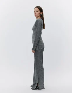 Kimmie - Shimmering Interlock - BLACK
